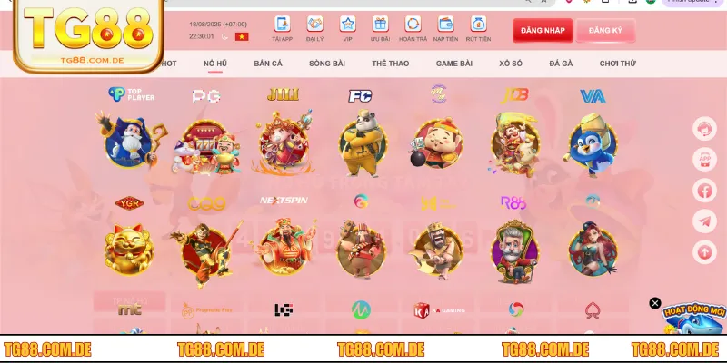 Giới thiệu đôi nét về sảnh cược nổ hũ ăn tiền TG88 online